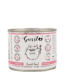 GUSSTO Cat Fresh Beef pre mačky, čerstvé hovädzie mäso 200 g